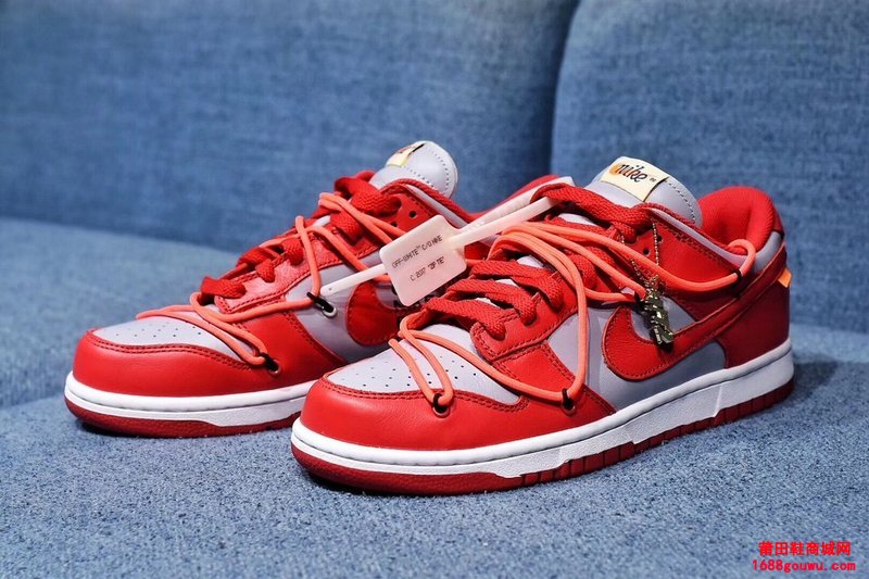 耐克 红灰 高仿Off-White x NK Dunk Low 联名